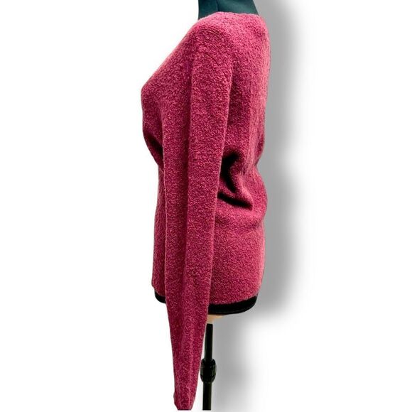 90’s Moda international x Victoria’s Secret Burgundy v neck stretch sweater sz L - Picture 4 of 13